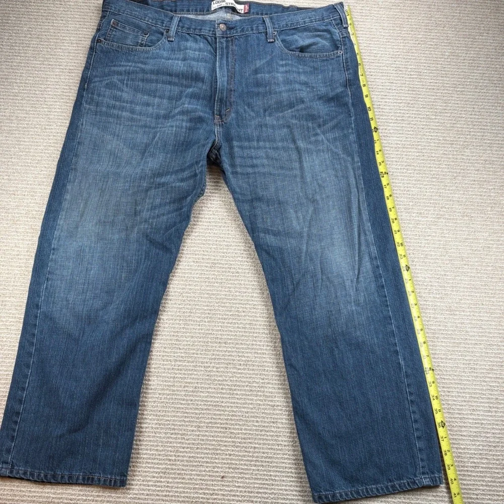 Levi's 569 Loose Straight Jeans Mens 42x30 Tag 42x28 Actual Med Wash Blue Denim